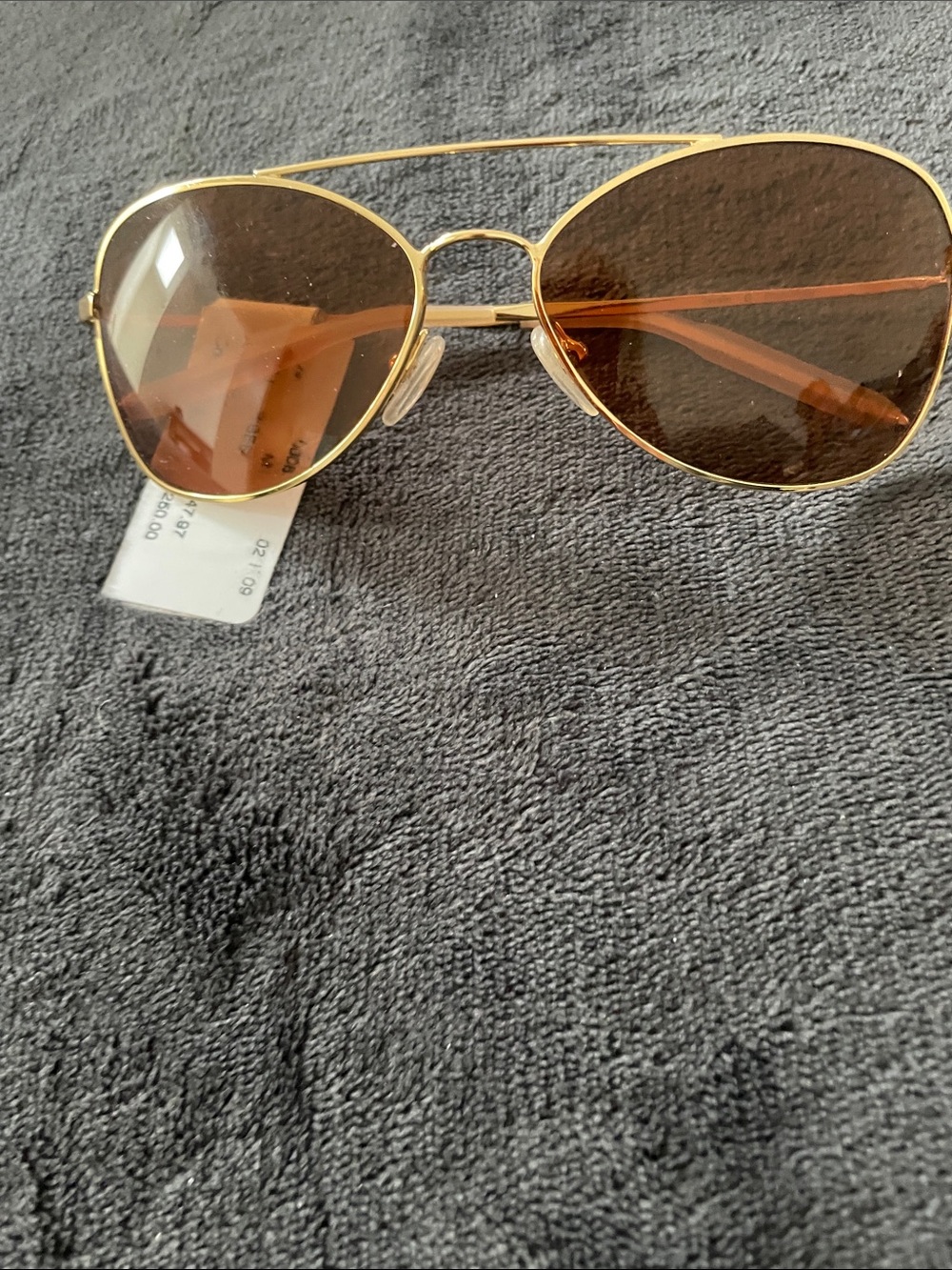Women's Gold Aviator Sunglasses with Brown Lenses